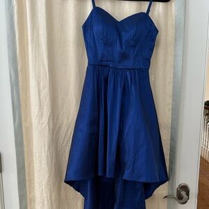 B Darlin Blue Asymmetrical Dress
